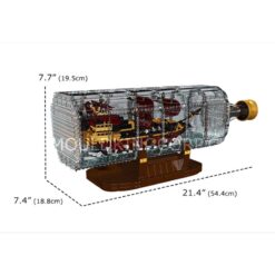 Mould King 10066 Pirate of the Caribbean The Queen Annes Revenge Pirate Ship in A Bottle Model 3