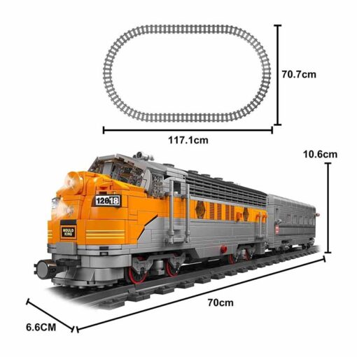 Mould King 12018 EMD F7 Diesel Internal Combustion Locomotive Train With Tracks 3