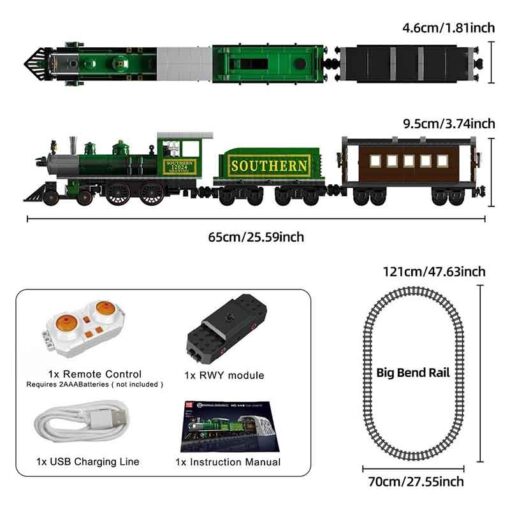 Mould King 12024 Steam Locomotive Express Railway Train with The Dashan Tunnel 3