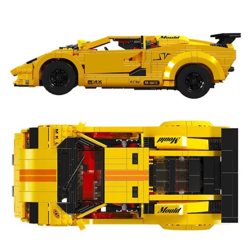 Mould King 13195H Lamborghini Countach With Motor Sports Racing Car 4