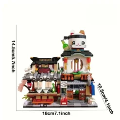 JIESTAR 21803 Mini Bricks Street View Serial Izakaya 789Pcs Building Blocks Kids Toy JIESTAR 21803 Mini Bricks Street View Serial Izakaya
