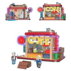 KS001 Coffee House BrickCool Cyber Street Corner CyberPunk Cafe Modular Buildings 712Pcs Building Blocks Kids Toy KS001 Coffee House BrickCool Cyber Street Corner CyberPunk Cafe Modular Buildings 712Pcs Building Blocks Kids Toy - Image 2
