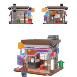 KS002 Sushi Restaurant BrickCool Cyber Street Corner Cyberpunk Modular Buildings 661Pcs Building Blocks Kids Toy KS002 Sushi Restaurant BrickCool Cyber Street Corner Modular Buildings