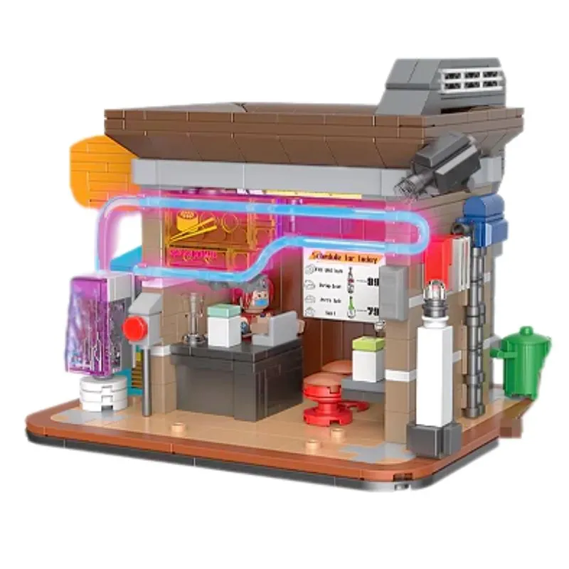 KS002 Sushi Restaurant BrickCool Cyber Street Corner Cyberpunk Modular Buildings 661Pcs Building Blocks Kids Toy KS002 Sushi Restaurant BrickCool Cyber Street Corner Modular Buildings