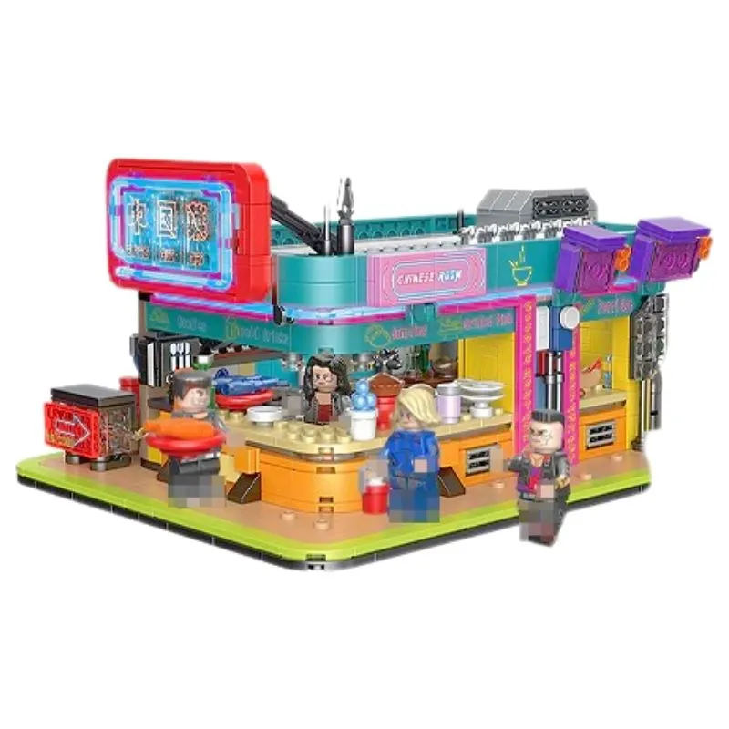 KS003 Chinese RestaurantBrickCool Cyber Street Corner Cyberpunk Modular Buildings 1318Pcs Building Blocks Kids Toy KS003 Chinese restaurants BrickCool Cyber Street Corner Modular Buildings